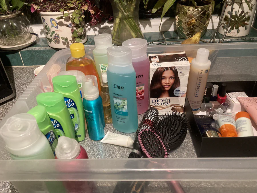 Donated toiletries sorted ready for SPIN families